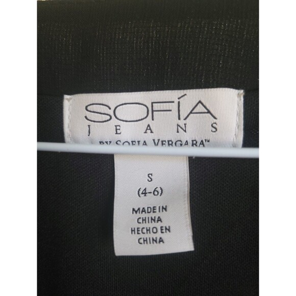Sofia Jeans Women's Black Empire Dress | Long Sleeves, Mid Calf Length | Size Sm - Picture 2 of 7